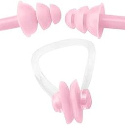 Silicone Swimming Nose Clip with Ear Plugs Set for Swimming or Other Watersports, Swimming Earplugs & Noseplugs for (Boys,Girls, Kids & Mens) Swimming Earplugs & Noseclip Set (Pink)-image-40