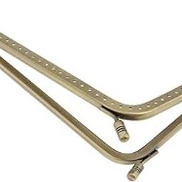 BNF Bronze L Shaped Metal Purse Bag Making Frames with Kiss Clasps 18.5x10.5cm | 1 Pieces L Shape Purse Frame-picture-6