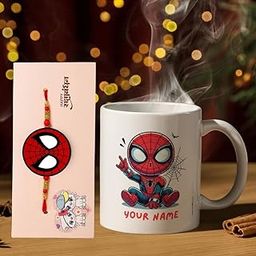 Half Engineer Spider Man Magnet Rakhi with Coffee Mug for Rakhi Gifting-image-29