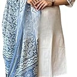 Handloom Cotton Flex Kurta Pant and Khadi Silk Dupatta Set For Women-image-94