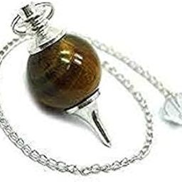 Tiger eye Stone Ball Pendulum Dowsing Stone for Reiki Healing Clear Quartz Ball Pendulum with Chain Clear Quartz Ball Chain Dowser Pendulum for Crystal Healing 1 Ps-image-54