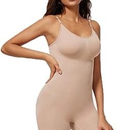 Women's Seamless Ribbed Bodysuit Romper – Sleeveless Stretchy One-Piece Jumpsuit for Casual & Active Wear-picture-3