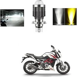 PRIKNIK Led Headlight Bulb with Lens 28W Two Color White/Yellow Light H4 Lamp Compatible With For Bike TNT 600 i-picture-32