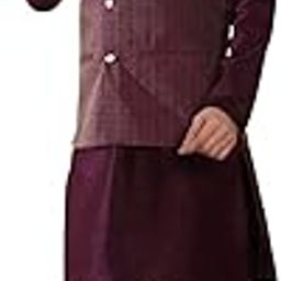 Men's Silk Blend Kurta churidar with Jacquard Geometric Sleeveless Nehru Jacket set-image-19