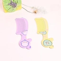 THE LITTLE LOOKERS Baby Hair Comb Set I Kids Hair Brush I Baby Comb for Wet, Dry, Curly Hairs Kids with Wide Tooth Comb - Green & Purple (Pack of 2)-image-99