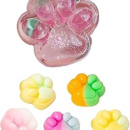 Vihaanta 6PCS Fufu Squishy, Taba Squishy, 1 Grape Cat Paw and 5 Random Color Mini Cat Paws, Funny Novelty Cute Animals Stress Relieving Fidget Toy, Taba Squishies for Boys Girls Birthday Party Gifts-picture-24