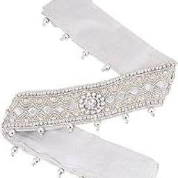 Fabric Fashions Embroidery Work Cloth Vaddanam Belt Silver White Kamarband Waist Belt For Women Saree & Gowns (Adjustable Size 30-40 Inches Only)-picture-55