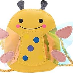 syga Cute Butterfly Crossbody Bag for Kids – Cartoon Animal Shoulder Bag with Adjustable Strap(Yellow)-picture-5
