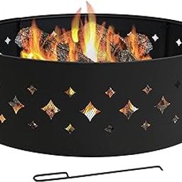Sunnydaze Heavy Duty Diamond Campfire Ring, 36 Inch Diameter-image-43