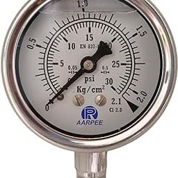Autoclave Pressure Gauge, 63mm (2.5inch), 0-30 PSI (0-2.1 Kg/cm²), SS304 Casing, +/-2% (1/4" BSP)-17