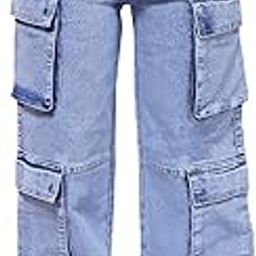 Collection Women Cargo Jeans | High Waist Stretchable Wide Leg Straight Fit Denim| Boyfriend Jeans for Women-image-23
