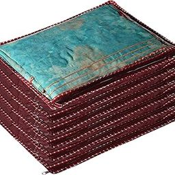 Kuber Industries Clothes Organizer For Wardrobe (Pack of 6) - Single Storage Organizer For Saree | Salwar Suit | Lehenga Chunni - Dress Organizer For Wardrobe - Single Saree Covers With Zip (Maroon)-30
