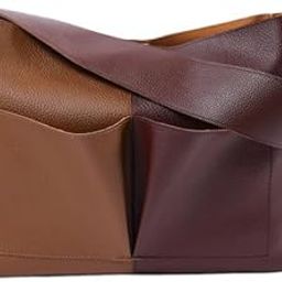 Elegant Pocket Tote - Burgundy & Mocha Brown | Dual-Tone Style-image-19