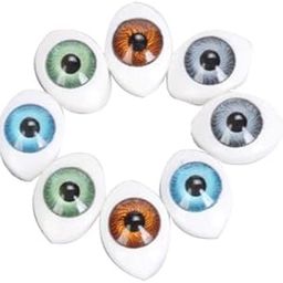 VELURA 4 Color 8pcs Oval Hollow Back ABS Eyes for Doll Mask DIY 5mm|10x Trigger snap Hooks|Supplies| Dolls-image-74