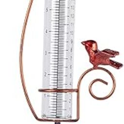 HOBYLUBY Cardinal Rain Gauge Outdoor, 7 Inch Metal Rain Gauges for Measuring Precipitation, Patio, Garden Yard Decor-picture-14