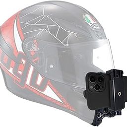 ADOFYS Helmet Chin Strap Mount with Mobile Clip & Screw Compatible with All Smart Phones Go pro Hero 9/8/7/6,SJCAM, Yi, DJI Osmo Action & Other Action Cameras-0