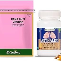 Rajasthan Herbals - Ayurvedic Multi Combo Pack For Asthma| Asthalex (40 capsules) + Dama Buti Churna (135gm) | Both For Men & Women-16