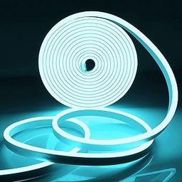 BUDWILL Ice Blue Neon Strip Lights, 5 Meters Long, DC 12V LED Light Strip, Waterproof IP65, Flexible Silicone Neon Rope Light Suitable for Indoor and Outdoor use in bedrooms and Kitchens.-image-24