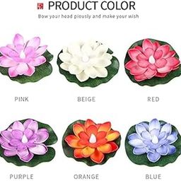 RILOVINS Lotus Flower Floating DiYyAa Set of 6 – Multicolour Artificial Flowers with LED Light & Water Sensor, No Electricity Needed, Unbreakable Diwali Decor for Home, Bowl, Pooja, Festival-13
