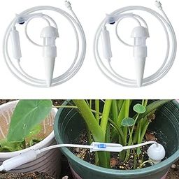 HASTHIP® 2Pcs Drip Irrigation Kit Self Watering Device for Home Garden Plant Pots Ceramics Penetration-way with 1.5m Long Pipe Adjustable and Reuseable Self Water Dripper for Plants, Flower Pots-image-50