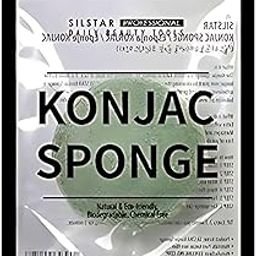 IMPIDEA SILSTAR PROFESSIONAL Natural Soft Facial and Body KONJAC Bath Sponge for Natural Glow & Softness by Detoxifying, Deep Make-Up Cleansing (Cedar Green)-image-17