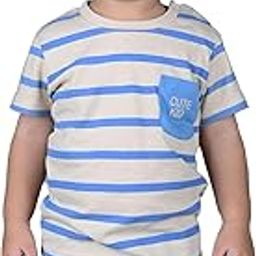 Typographic Printed Solid T-Shirt and Short Set for Baby Boys | Grey/Blue-1 | 2-3 Years | KIDS13566-image-17