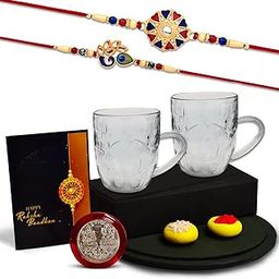Oblivion Rakhi Set of 2 for Brother – Silver Color Pooja Coin and Greeting Card with Shake Mug 2 Pcs, Raksha Bandhan Gift Combo for Bhaiya, Bhabhi & Kids, Traditional Pack for Festival Celebrations-10