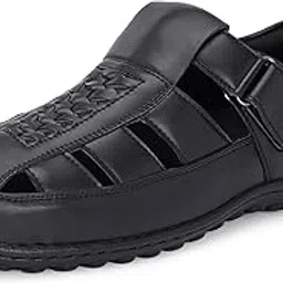 centrino Men's Fisherman Cushioned Insole & Hook & Loop Straps | Trendy Sporty Design with Premium Upper | Closed-Toe Sandals for Travel & Walking (6619)-picture-36