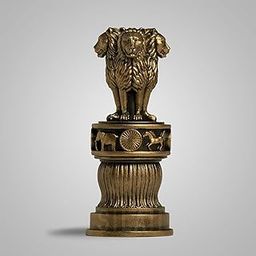 Ashoka Pillar Sculpture - 5 INCH, Antique Bronze Colour-image-11