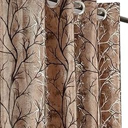 Galaxy Home Dcor Printed Curtain Room Darkening Curtains for Window 5 Feet, Pack of 2, Coffee-picture-27