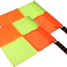 UJEAVETTE® 2Pcs Soccer Football Linesman Referee Checkered Flag Sports Training Flag Yellow Orange High Visiblefootball Accessories-image-13