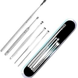 FEEDFRE Stainless Steel Effective Ear Wax Cleaner Kit with a Storage Box - Set of 5 (Silver) Comfortable Ear Wax Picker | Ear Wax Cleaner for Baby and Adults | Hygiene Essentials-image-94