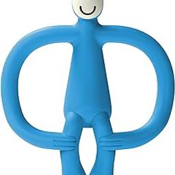 Matchstick Monkey Infant,Antimicrobial Silicone Teether&Gel Applicator,Easy to Grip,Bpa Free,3 Months Old+,11 Cm,Easy to Hold&Naturally Fits in Mouth,Stimulates&Massages Sore Gums,Blue Monkey-image-55