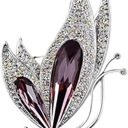 Butterfly Brooch Crystal Saree Brooch for Women Girls, Fashion Metal Rhinestone Inlaid Party Coat Brooch Pin for Suit, Dress, Blazer, Sweater-image-37