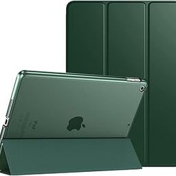 ProElite Smart Trifold Flip Stand Case Cover for Apple iPad 10.2" 9th Gen (2021) / 8th Gen / 7th Gen, Translucent Back, Dark Green-image-91