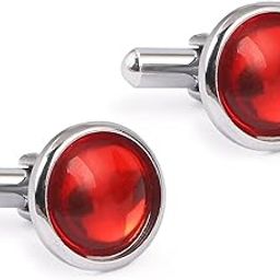 Premium Stainless Steel Maroon Cufflinks for Men with Velvet Pouch | Formal Accessories | Gift for Weddings & Business-27