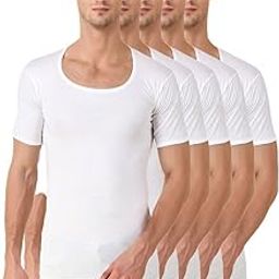 Kings Men's White Round Neck Half Sleeve Cotton Vest/Undershirt (Pack of 5) Size S-image-20