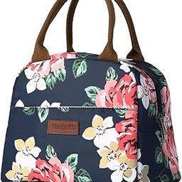FLYNGO Large Insulated Lunch Bag for Office Men, Kids School, Women, Tiffin Pouch Bag, Hot & Cold Lunch Box Bags for Boys, and Girls (Blue Rose)-picture-7