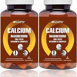 WALPAR Citrate Supplement 1300mg with Calcium Magnesium Zinc Supplements Vitamin D3 D B12 B Complex for Men and Women, Ideal for Bone Health, Joint Support Supplement & Sports Recovery, 120 Veg Tablet-image-66