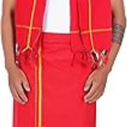 Men's pure cotton colour dhoti (1.26x1.90mtrs) with matching towel (0.74x1.50mtrs) set-image-42