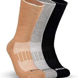 Montac Half Terry Full Length Diabetic Socks for Men and Women | Soft, Cushioned Support with Non-Binding Top | Ideal for Sensitive Feet and Diabetic Care | GREY/BLACK/SKIN Pack of 3-image-76