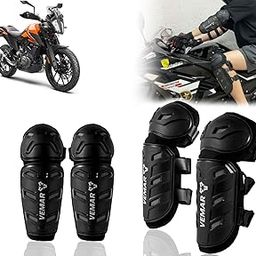 Auto Pearl Motorcycle Knee Shin Guards Elbow Pads, 4 in 1 Monstor Style Knee Shin Safe Protection Armor for Moto Cycling Racing compatible with 390 AdventureBS6 (Black, 4Pcs)-image-78