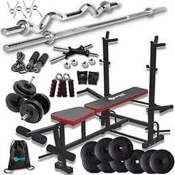 HASHTAG FITNESS 10kg to 60kg gym equipment set for home workout dumbbells set for home gym for home with 8in1 gym bench for home workout (30kg)-image-97