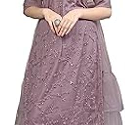 Women's Net Embroidery Sequence Work Kurta Palazzo Set with Dupatta Kurta Set for Women-14