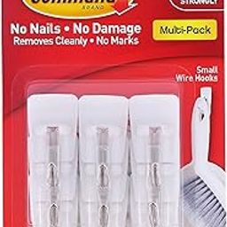 3M Command Pack 9 Hooks, Holds Upto 225Gms,Removable,Comes Off with No Paint Damage,Small Wire Wall Hooks, Reusable, Adhesive Plastic Hooks for Wall, Multi-Surface Damage Free Hooks (White, 9 Hooks)-31
