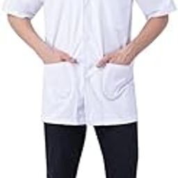 SIYA Unisex Terri Cotton Lab Coat (JI2-3_White_L)-53