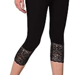 Black Lace Capri Leggings for Womens/Girls/Age 8-15 Years/L/XL/XXL-image-94