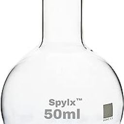 SPYLX Long Neck Round Bottom Boiling Flask - Made of Heavy Borosilicate Glass 50 ml-image-14