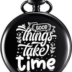 Classic Black Gandhi Style Pocket Watch Message Engraved Unique Memorable Gift for Men Women on Birthday, Annversary & Their Special Occassion-image-28