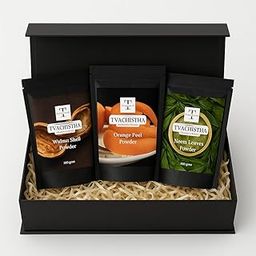 Tvachistha Skin Starter | Natural Skin & Hair Care Gift Set | Herbal Powders & Essential Oils | For Women & Men | Handmade Gifting Box-50